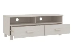 Mueble de TV HAMAR madera maciza de pino blanco 106x40x40 cm