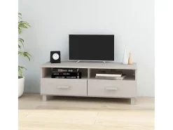 Mueble de TV HAMAR madera maciza de pino blanco 106x40x40 cm
