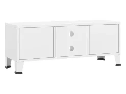 Mueble de TV industrial metal blanco 105x35x42 cm