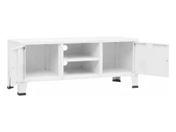 Mueble de TV industrial metal blanco 105x35x42 cm
