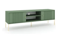 Mueble de TV Iseo verde ahumado/dorado/dorado