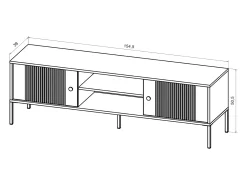 Mueble de TV Iseo verde ahumado/negro/dorado