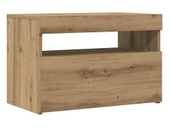 Mueble de TV luces LED madera roble artisan 60x35x40 cm