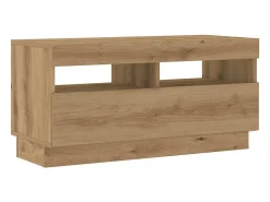 Mueble de TV luces LED madera roble artisan 180x35x40 cm