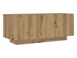 Mueble de TV luces LED madera roble artisan 180x35x40 cm