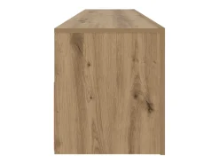 Mueble de TV luces LED madera roble artisan 120x35x40 cm