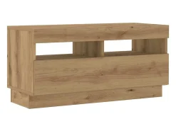 Mueble de TV luces LED madera roble artisan 260x35x40 cm