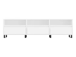 Mueble de TV madera contrachapada blanco 150x30x44,5 cm