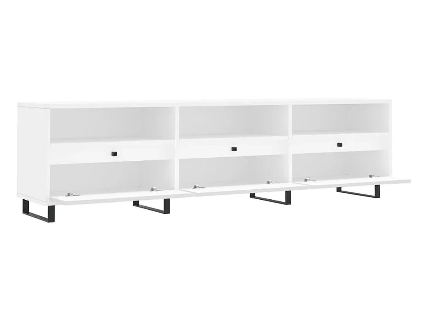 Mueble de TV madera contrachapada blanco 150x30x44,5 cm