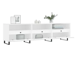 Mueble de TV madera contrachapada blanco 150x30x44,5 cm