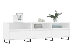 Mueble de TV madera contrachapada blanco 150x30x44,5 cm