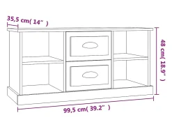 Mueble de TV madera contrachapada roble ahumado 99,5x35,5x48 cm