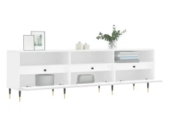Mueble de TV madera contrachapada blanco 150x30x44,5 cm