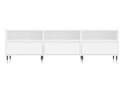 Mueble de TV madera contrachapada blanco 150x30x44,5 cm