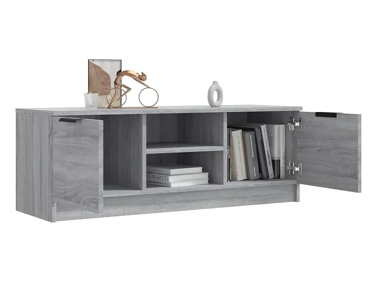 Mueble de TV madera contrachapada gris Sonoma 102x35x36,5 cm