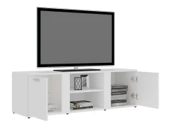 Mueble de TV madera contrachapada blanco 120x34x37 cm