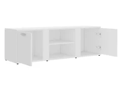Mueble de TV madera contrachapada blanco 120x34x37 cm