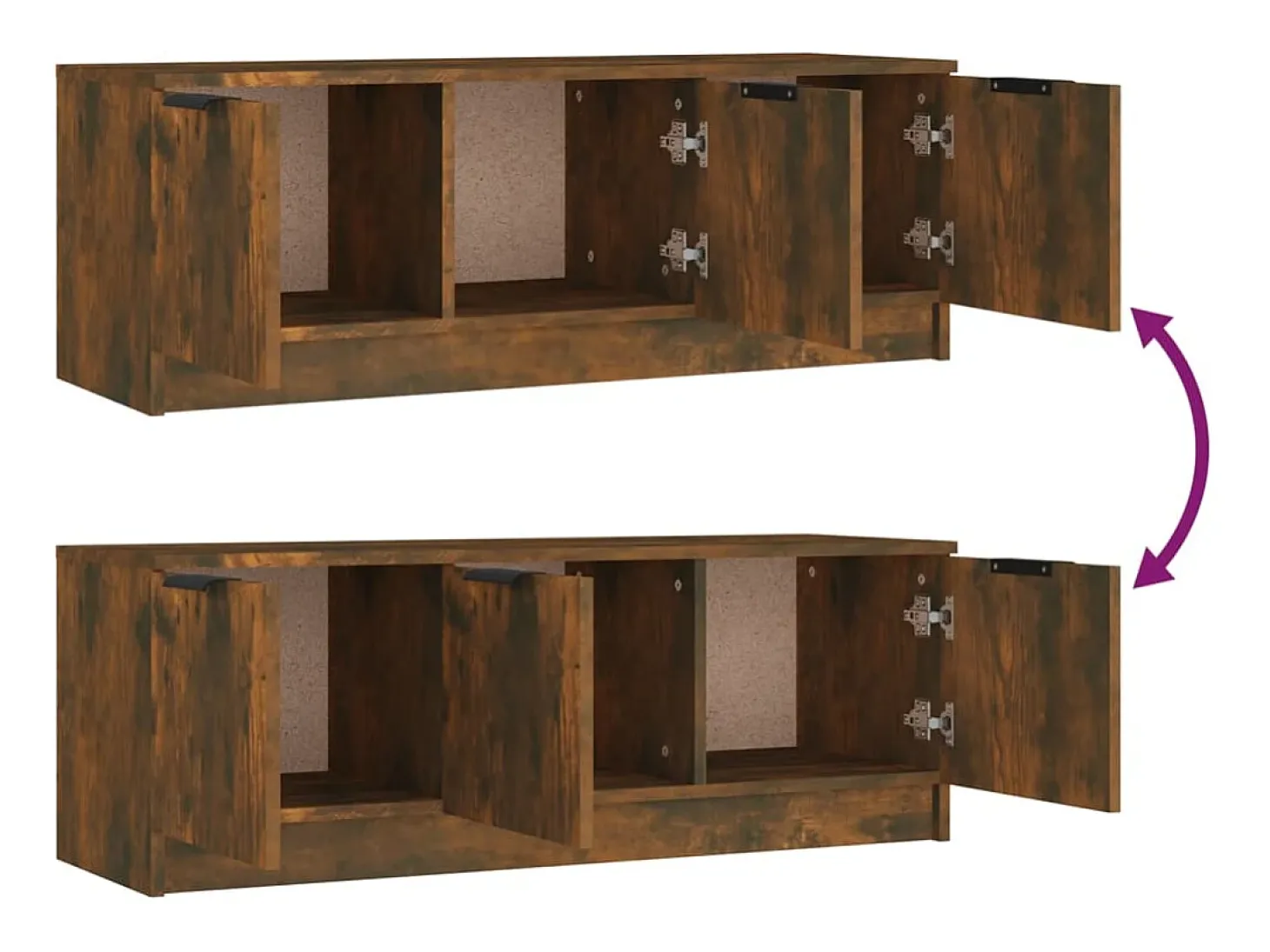 Mueble de TV madera contrachapada roble ahumado 102x35x36,5 cm