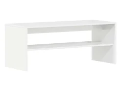 Mueble de TV madera contrachapada blanco brillante 100x40x40 cm
