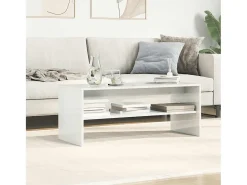 Mueble de TV madera contrachapada blanco brillante 100x40x40 cm