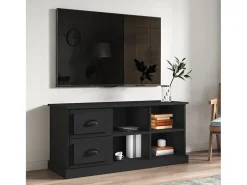 Mueble de TV madera contrachapada negro 102x35,5x47,5 cm