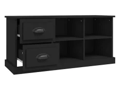 Mueble de TV madera contrachapada negro 102x35,5x47,5 cm