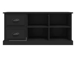 Mueble de TV madera contrachapada negro 102x35,5x47,5 cm