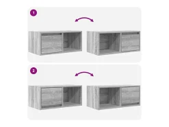 Mueble de TV madera contrachapada gris Sonoma 60x31x25,5 cm