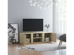 Mueble de TV madera contrachapada color roble 120x34x37 cm