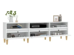 Mueble de TV madera contrachapada blanco 150x30x44,5 cm