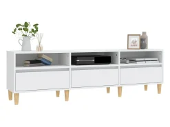Mueble de TV madera contrachapada blanco 150x30x44,5 cm