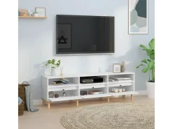Mueble de TV madera contrachapada blanco 150x30x44,5 cm