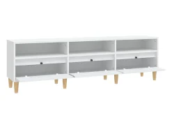 Mueble de TV madera contrachapada blanco 150x30x44,5 cm