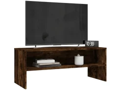 Mueble de TV madera contrachapada roble ahumado 100x40x40 cm ES56626
