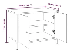 Mueble de TV madera contrachapada roble ahumado 60x35x45 cm