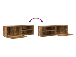 Mueble de TV madera contrachapada envejecida 120x34x37 cm