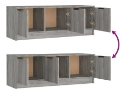 Mueble de TV madera contrachapada gris Sonoma 102x35x36,5 cm