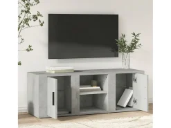 Mueble de TV madera contrachapada gris hormigón 100x31,5x35 cm