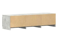 Mueble de TV madera contrachapada gris hormigón 140x40x35,5 cm