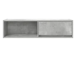 Mueble de TV madera contrachapada gris hormigón 100x31x25,5 cm