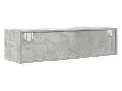 Mueble de TV madera contrachapada gris hormigón 100x31x25,5 cm