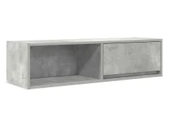 Mueble de TV madera contrachapada gris hormigón 100x31x25,5 cm