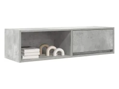 Mueble de TV madera contrachapada gris hormigón 100x31x25,5 cm
