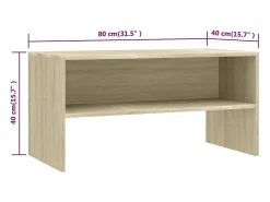 Mueble de TV madera contrachapada roble Sonoma 80x40x40cm