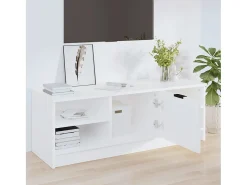Mueble de TV madera contrachapada blanco 102x35,5x36,5 cm