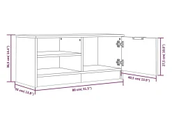 Mueble de TV madera contrachapada blanco brillante 80x35x36,5cm