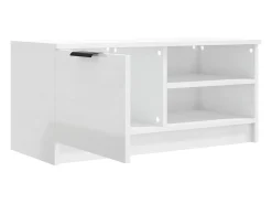 Mueble de TV madera contrachapada blanco brillante 80x35x36,5cm