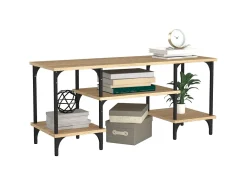 Mueble de TV madera contrachapada roble Sonoma 102x35x45,5 cm ES91561