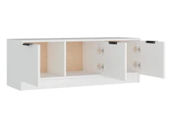 Mueble de TV madera contrachapada blanco 102x35x36,5 cm