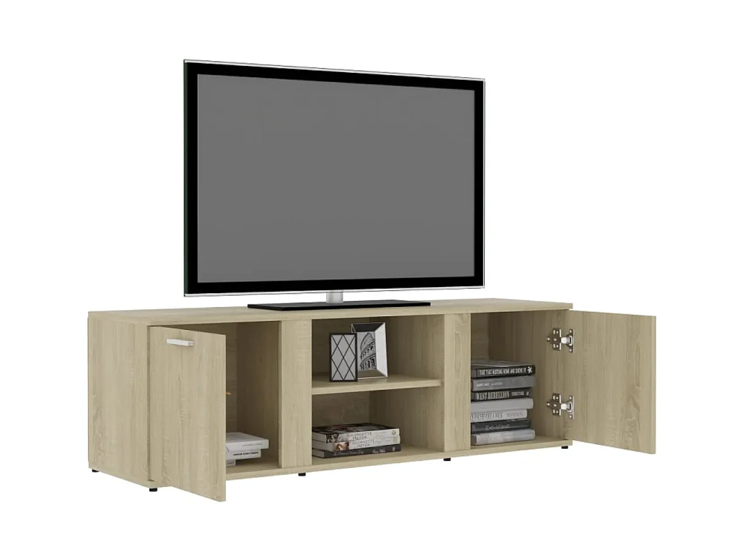 Mueble de TV madera contrachapada color roble 120x34x37 cm ES72751
